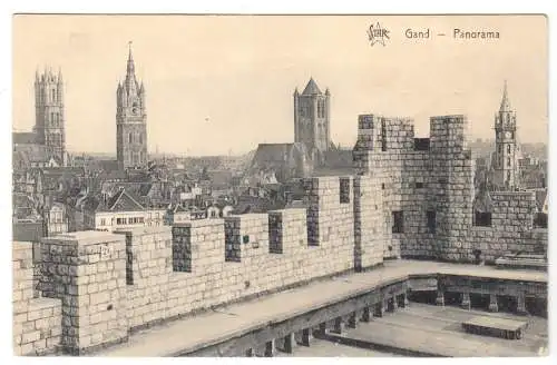 AK, Gent, Gand, Panorama, 1914