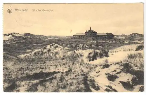 AK, Westende, Villa des Marcunvins, 1915