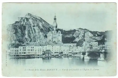 AK, Dinant, Vue de la Citadelle et l'Eglisie N.-Dame, um 1900