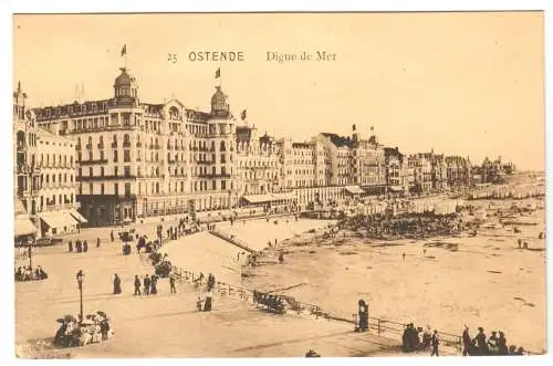 AK, Ostende, Digue de Mer, belebt, um 1915