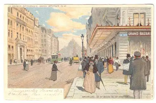 Litho-AK, Brüssel, Bruxelles, Le Grand Bazar, 1904