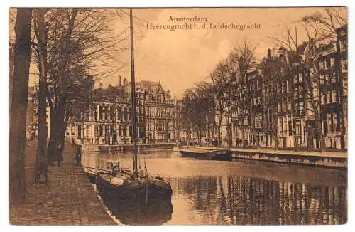 AK, Amsterdam, Niederlande, Heerengracht b.d. Leidschegracht, 1920