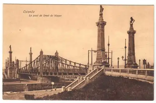 AK, Ostende, Le pont de Smet de Nayer, 1917