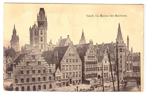 AK, Gent, Gand, La Maison de Bateliers, 1915