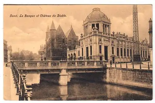 AK, Gent, Gand, La Banque of Chateau du Diable, 1914