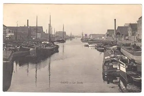 AK, Gent, Gand, Le Dock, Hafenanlagen, 1914