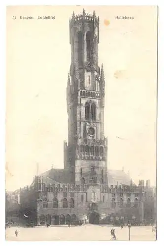 AK, Bruges, Brügge, Le Beffroi, Halletoren, um 1914