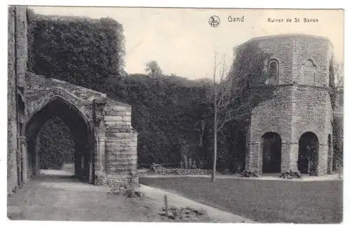 AK, Gent, Gand, Ruines de St. Bavon, 1914