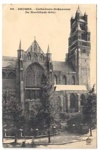 AK, Brügge, Bruges, Cathédrale St-Sauveur, 1914