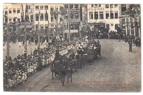 AK, Mechelen, Belgien, Straßenfest, belebt, 1913