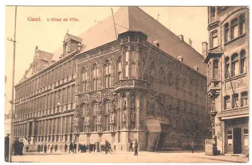 AK, Gent, Gand, L'Hotel de Ville, Rathaus, 1914