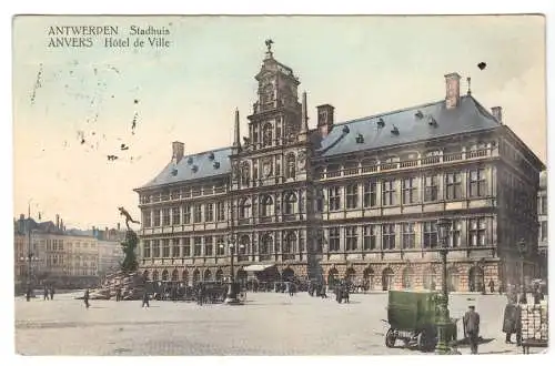 AK, Antwerpen, Anvers, Rathaus, 1917