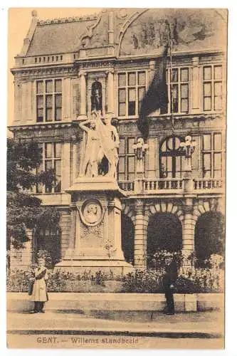 AK, Gent, Gand, Willems standbeeld, 1918