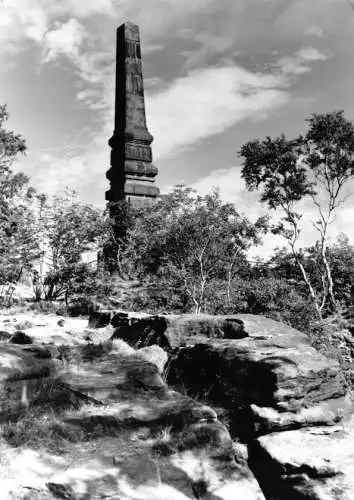 AK, Fels Lilienstein Sächs. Schweiz, Wettinsäule, 1975