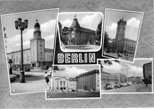 AK, Berlin Ost, fünf Abb., gestaltet, 1963