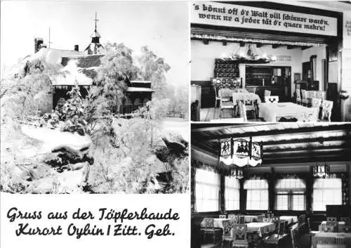 AK, Kurort Oybin, Töpferbaude, drei Abb., 1968