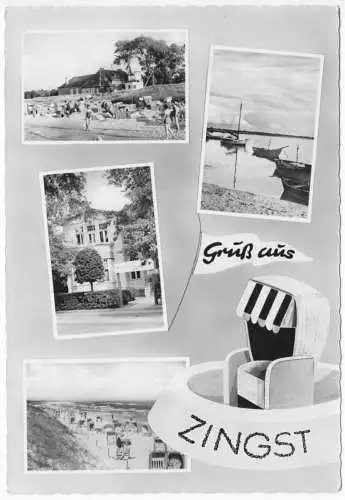 AK, Ostseebad Zingst Darss, 4 Abb., gestaltet, 1960