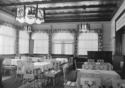 AK, Kurort Oybin, Töpferbaude, Gastraum 1, 1965