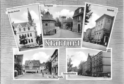 AK, Staßfurt, fünf Abb., gestaltet, 1963