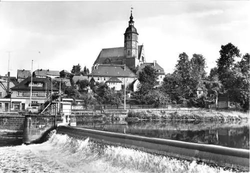AK, Penig i. Sachs., Blick zur Kirche, 1973
