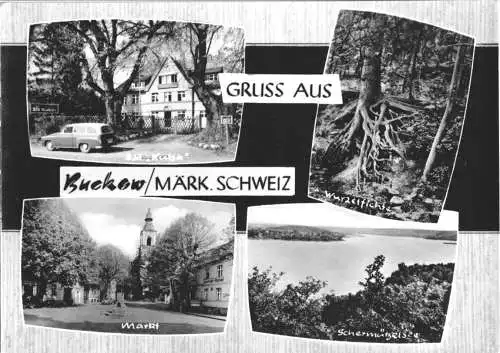 AK, Buckow Märkische Schweiz, vier Abb., 1964