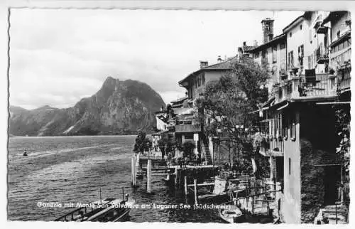 AK, Gandria, Lago di Lugano, TI, Teilansicht mit Monte San Salvatore, 1964