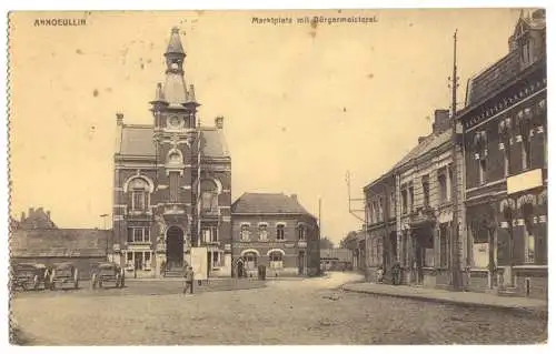 AK, Annoeullin, Nord, Marktplatz mit Bürgermeisterei, 1917