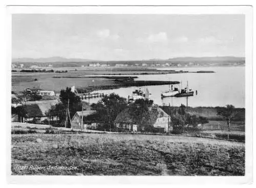 AK, Ostseebad Sellin auf Rügen, Teilansicht mit Selliner See, 1953