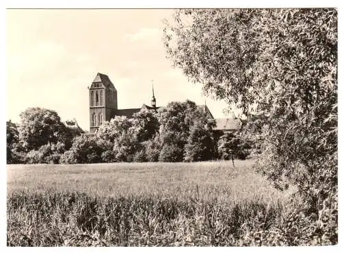 AK, Güstrow Meckl., Blick zum Dom, 1977