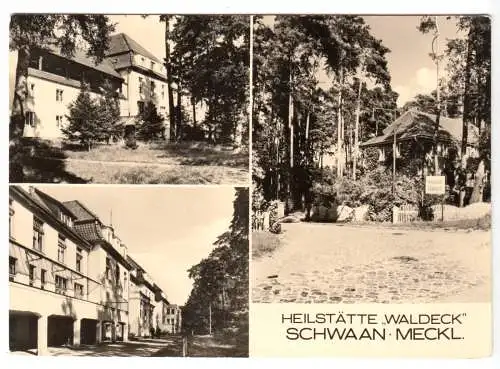 AK, Schwaan Meckl., Heilstätte "Waldeck", drei Abb., 1973