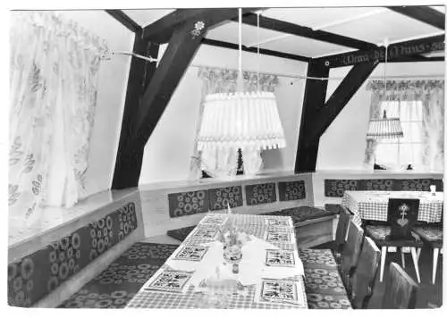 AK, Banzkow Kr. Schwerin, Gaststätte "Lewitzmühle", II. Etage, Gastraum, 1979