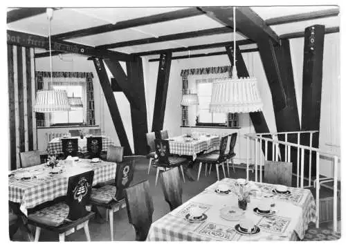 AK, Banzkow Kr. Schwerin, Gaststätte "Lewitzmühle", I. Etage, Gastraum, 1979