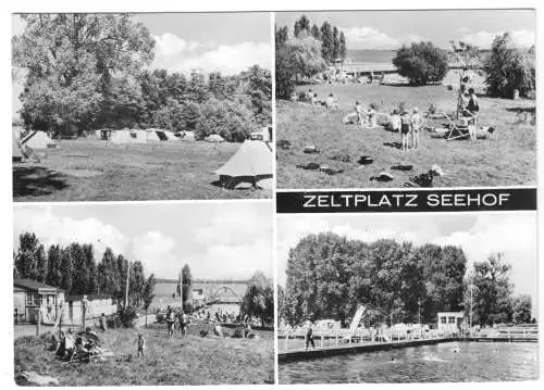 AK,  Seehof Kr. Schwerin, Zeltplatz Seehof, vier Abb., 1975