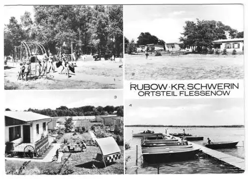 AK, Rubow Kr. Schwerin, OT Flessenow, vier Abb., 1981