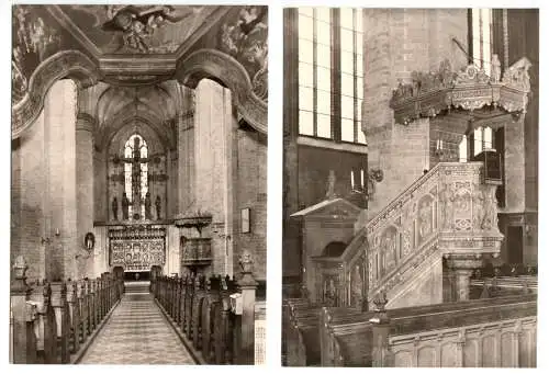 sechs AK, Güstrow Meckl., Pfarrkirche, Innenansichten, 1974