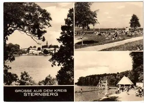 AK,   Sternberg Meckl., Gruß aus dem Kreis Sternberg, drei Abb., 1969