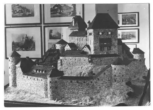 AK, Frauenstein, Erzgeb., Heimatmuseum, Rekonstruktionsmodell d. Burgruine, 1963
