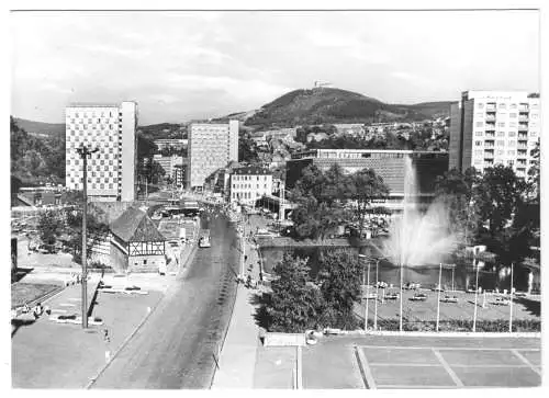 AK, Suhl Thür. Wald, Blick vom Haus der Gewerkschaften aufs Stadtzentrum, 1982