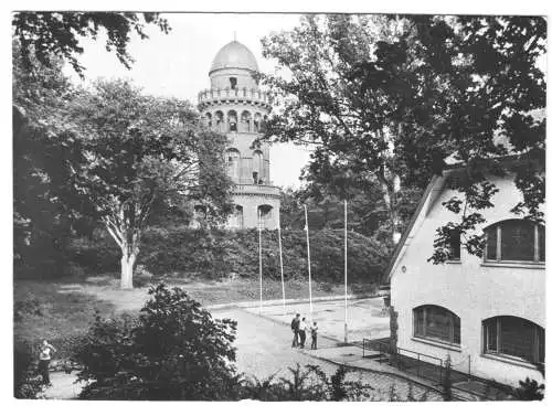 AK, Bergen Rügen, Rugard-Gaststätte und Ernst-Moritz-Arndt-Turm, 1985