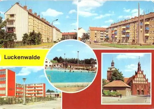 AK, Luckenwalde, fünf Abb., gestaltet, 1982