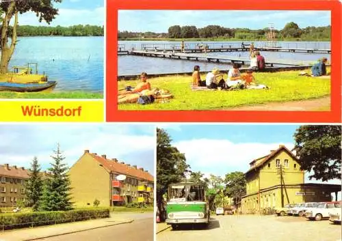 AK, Wünsdorf Kr. Zossen, vier Abb., u.a. Bahnhof, 1981