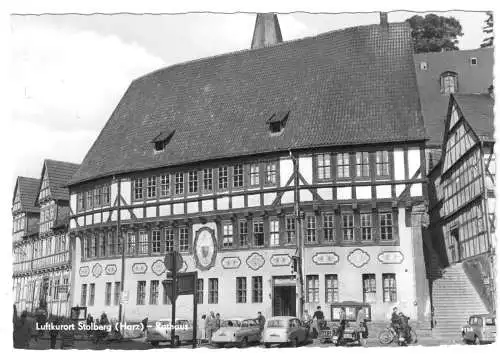 AK, Stolberg Harz, Partie am Rathaus, 1962