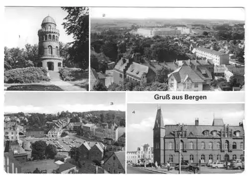 AK, Bergen Rügen, vier Abb., 1990