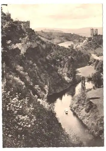 AK, Kreis Naumburg Saale, Rudelsburg und die Burg Saaleck an der Saale, 1964