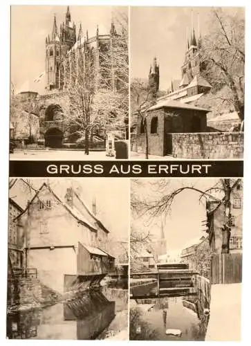 AK, Erfurt, vier Winteransichten, 1970