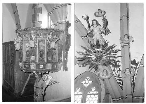 vier Fotos im AK-Format, Lichtentanne, Burgmuseum Schönfels, um 1980