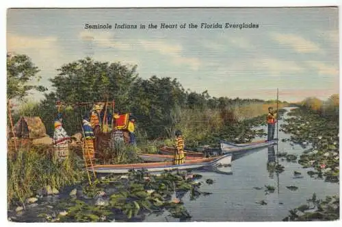 AK, Florida, Seminole Indians in the Heart of the Florida Everglades, 1947