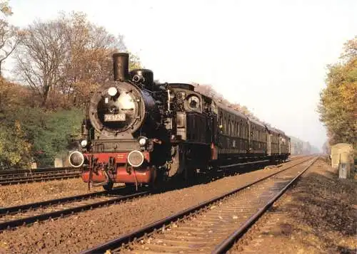 AK, Berlin Wannsee, Stadtbahndampflok 74 1230 in Richtung Wannsee, um 1984