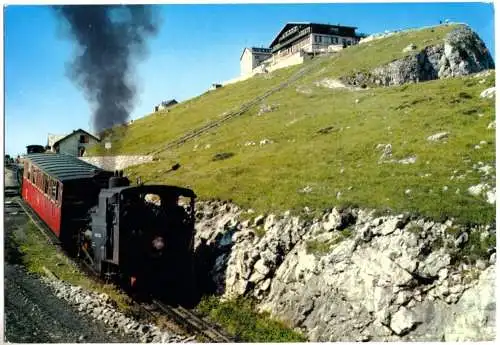 AK, St. Wolfgang, OÖ, Schafberggipfel mit Bahn und Berghotel, um 1980