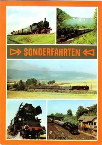 AK, Sonderfahrten mit Dampfloks, fünf Abb., 1984